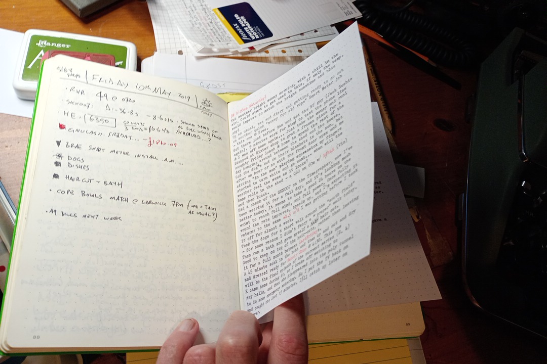 adding typed pages, glued into the diary adding typed pages, glued into the diary